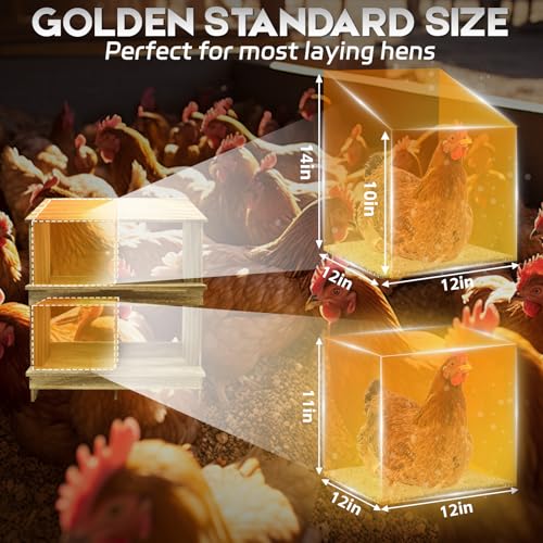 Wooden 4 Holes Chicken Nesting Boxes for Laying Eggs, Gold Standard Two-Tier Nest Box for Chickens, Farmhouse Series Laying Boxes for Hens, Ducks and Birds - color: Wooden 4-Hole