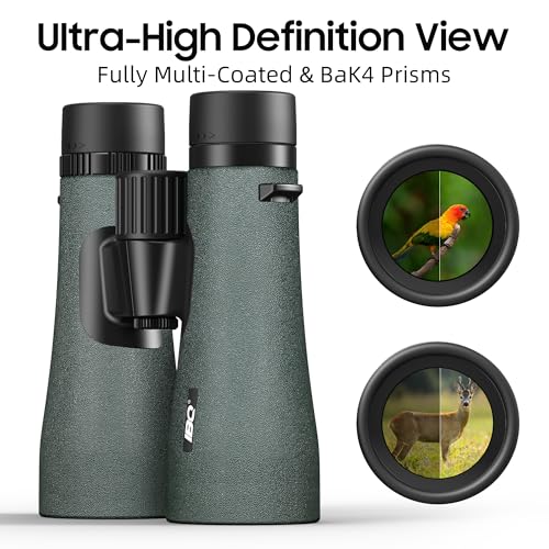12x50 UHD Binoculars for Adults High Powered with Upgraded Phone Adapter - Large View, Lightweight, IPX7 Waterproof, BAK4 Prism - Binoculars for Hunting Bird Watching Cruise