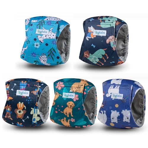 Leekalos Male Dog Diapers, Dog Belly Bands for Male Dogs | Wraps Washable Doggie Diapers High Absorbing Dog Belly Bands - color: Dalmatian-Print, size: Medium (15"-17")