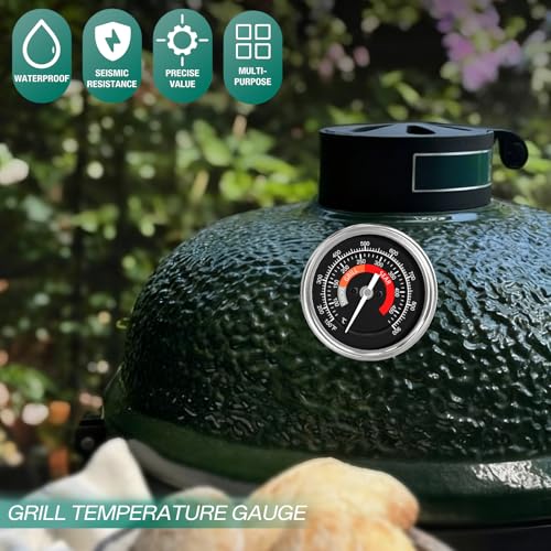 Replacement Thermometer, 150-900°F Grill Temperature Gauge, 3.3" Dial Size & Waterproof Temperature Gauge, for Big Green Egg Grills
