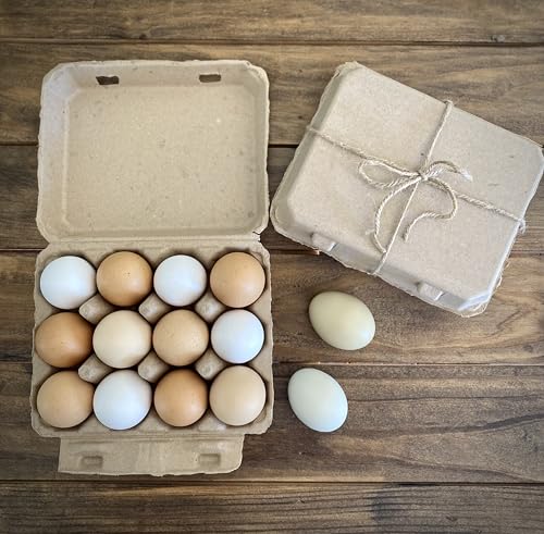Vintage Egg Cartons for 12 Large Eggs – Classic 3x4 Layout – Durable Recycled Cardboard – Farmhouse Style – Eco-Friendly Packaging - Tan 65 Pack - color: Tan, size: 65