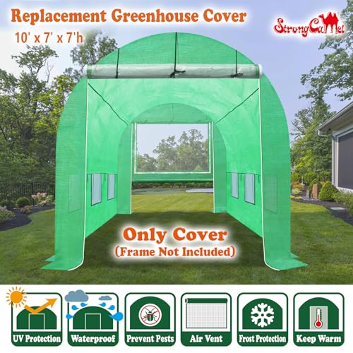 Replacement Greenhouse Cover for Walk in Greenhouse Frame Green House Top Cover (Frame NOT Included) (10 x 7 x 7ft) - size: 10 x 7 x 7ft