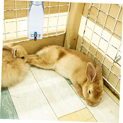 Kisangel Rabbit Water Bottle Hanging Water Feeder 2-Pack Small Pet Dispenser for Rabbits Hamsters Chinchillas with Hooks 6.49 X 2.16 X 2.16 in