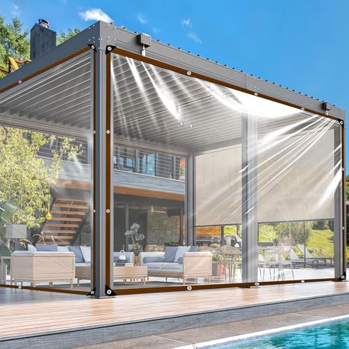 Clear Plastic Tarp 6x8 Heavy Duty Waterproof with Grommets Vinyl Tarpaulin for Outdoor Patio Greenhouse Chicken Coop Cover - size: 6X8FT