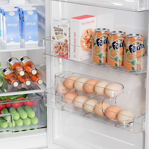 Egg Holder for Fridge, FIFO Egg Roller for Eggs 12 Count, Clear | Auto Rolling Egg Storage Organizer Container, Dispenser for Refrigerator, Space Saving - size: 1 Pack