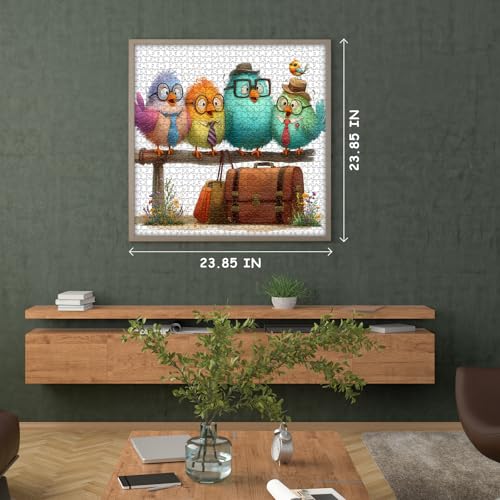 PICKFORU Funny Bird Puzzles for Adults 1000 Pieces, Nature Cute Animal Colorful Wildflower Puzzle, Impossible Hard Challenge Jigsaw Puzzle - style: Funny Bird Puzzles
