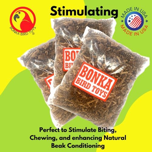 Bonka Bird Toys 1574 Pk3 Natural Crinkle Paper Shred Nest DIY Craft Part Parrot Cage, African Grey, Conure, Parakeet, and Similar Breed Sizes