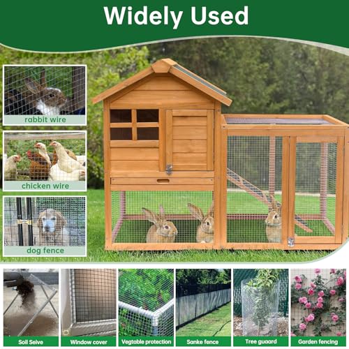 Amagabeli Galvanized Hardware Cloth 1/2 inch 48inx50ft 19 Gauge Chicken Wire Fence Welded Wire Mesh Roll Plant Supports Poultry Netting Garden Bed Animal Cage Snake Rabbit Wire Gopher Rodent Proof - size: 1/2" 48" x 50'