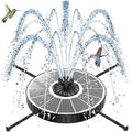SZMP Solar Fountain with 3 Spray Height, 3.5W Glass Solar Bird Bath Fountain with 4 Adjustable Fixed Rods, and 7 Nozzles, Outdoor Solar Water Fountain Pump for Bird Bath, Garden, Pool, Pond - color: White