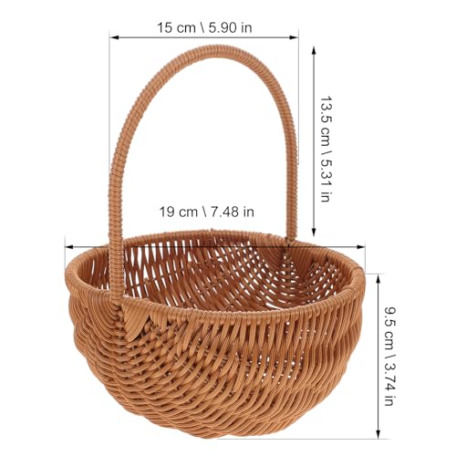 SEWACC Wicker Basket with Handle Weaving Easter Basket Flower Girl Picnic for Home Party Wedding Decor