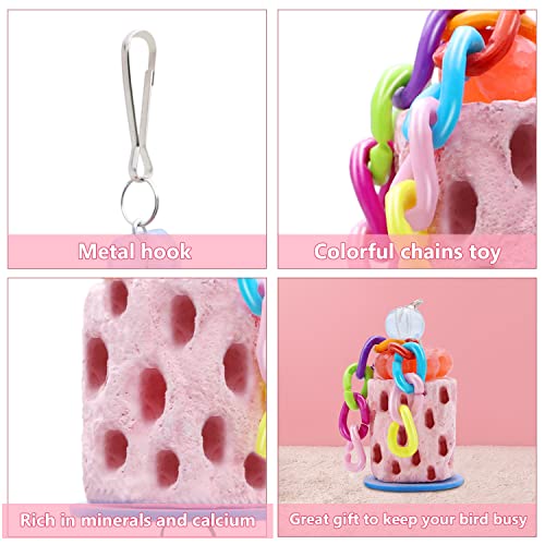 Wontee Bird Calcium Chew Grinding Treats Toy for Parrot & Small Pets (1 pc) | Minerals, colorful, trimming and cleaning bird beaks, for budgies/cockatiels/conures/quaker/senegal parrot/gerbils/rats/mice - size: Small (1 pc)