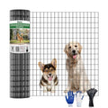 PVC Coated Welded Wire Fence 48" x 25' Roll, 2"x3" Mesh,15GA, Black | Vinyl Coated Mesh, Garden Border, Vegetable Plant Protector, Pet & Dog Enclosure, Chicken Coop Fencing, Plant Protection - size: 48in*25ft