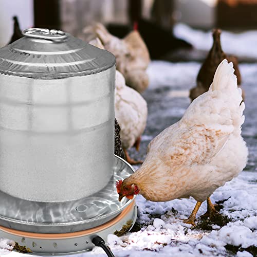Poultry Chicken Water Heater: Chicken Water Heater Base for Winter, for Plastic/Metal Poultry Watere Under 6 Gallons, Heated Waterer for Chickens 125W - size: 15 inch (1-Pack)