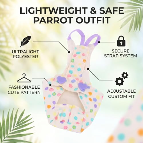 Haofy Parrot Flight Suit Lightweight Adjustable Bird Harness with Backstrap Design Safe Escape Proof for Outdoor Travel Cute Parrot Outfit Wings Free Movement (Style 2) - size: Style 2