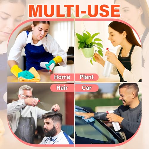 DIYSELF 16oz Spray Bottles 4 Pack, Heavy Duty Refillable Spray Bottles for Cleaning, Plants, and Pets, Chemical Resistant Spray Bottle with Adjustable Nozzle, Squirt Bottles for Multiple Uses - color: White, size: 4-Pack