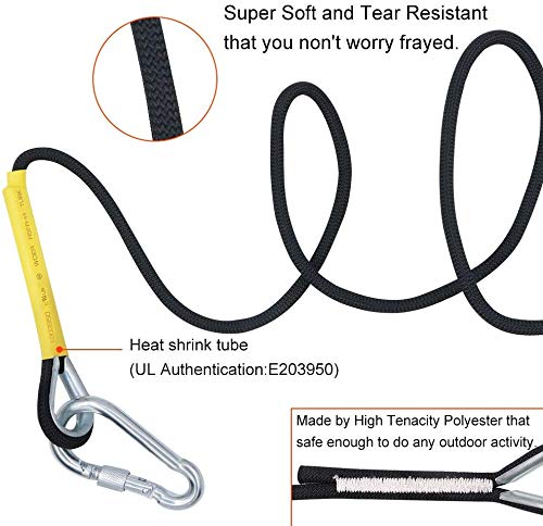 X XBEN Outdoor Climbing Rope 10M(32ft) 20M(64ft) 30M(96ft) 50M(160ft) 70M(230ft) 152M(500FT) 352M(1000FT) Static Rock Climbing Rope for Escape Rope Ice Climbing Equipment Fire Rescue Parachute - color: Black, size: 1/3 Inch x 500 Feet