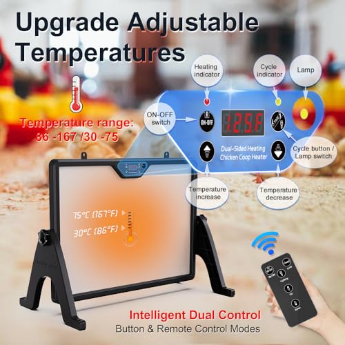 Upgraded Chick Heating Plate with Adjustable Height & Angle, Thermostatic Control Chick Warmer Pad for Enclosed Indoor Space – Ideal for Chicks, Ducklings, Quail, and Birds