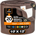 Xpose Safety 10' x 12' Ultra Heavy Duty Tarp - 20 Mil Waterproof Tarps for Camping, Outdoor Adventures & Tent Cover, UV Protection, Reinforced Corners, All-Weather Durability - size: 10' X 12'