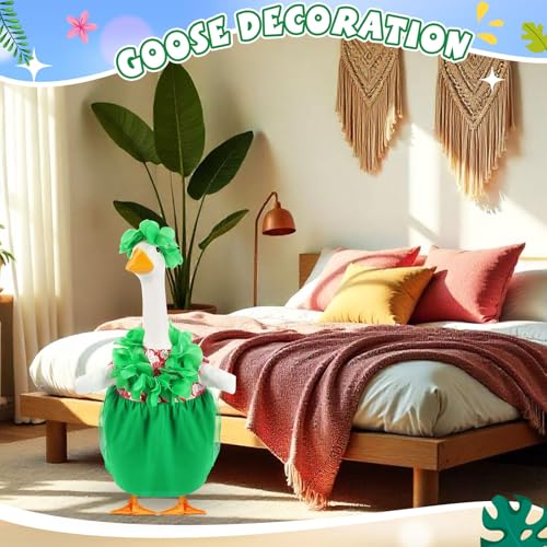 Bikini Porch Goose Outfits with Sunglasses and Swimming Tube for 23" Summer Goose Costume Garden Patio Statue Decor(Hawaii Girl) - style: Hawaii Girl