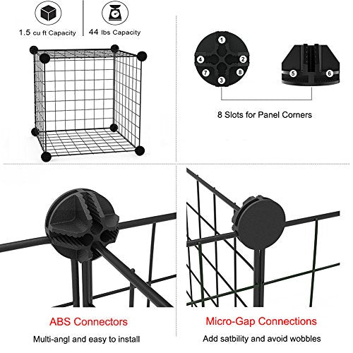 LANGXUN 16pcs Small Animal Playpen with Waterproof Mat, Pet Playpen, Rabbit Guinea Pig Cages, Puppy Kitten Playpen | Indoor & Outdoor Portable Metal Wire Yard Fence 13"x13" - style: 16 Metal Panels & Mat(13'' x 13")