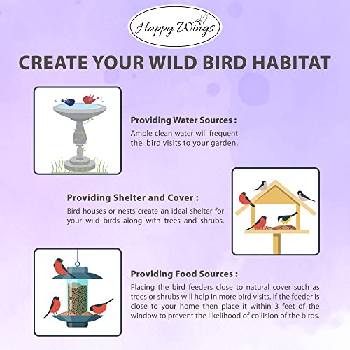 Happy Wings Finch Blend Bird Food - Mix of Sunflower Hearts/Kernels and Nyjer, 5 Pounds - No Grow Seed - For Wild Birds - size: 5 Pound (Pack of 1)