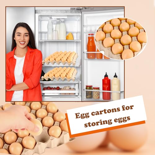 24 Pcs 30-Cell Pulp Egg Flat Cartons Biodegradable Paper Eggs Crates Sturdy Stackable Egg Trays for Kitchen Supermarket Farm Restaurant
