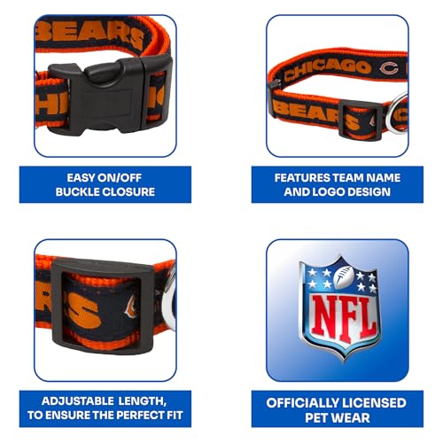 Pets First NFL Chicago Bears Pet Collar, Medium, CHI-3036-MD - color: Chicago Bears, size: Medium