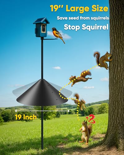 19 Inch Metal Squirrel Baffle for Bird Feeder Pole | Squirrel Proof Bird Feeders for Outdoors Hanging Cover for Rain Guard, Rust Proof Chew Proof Heavy, 1 Pack