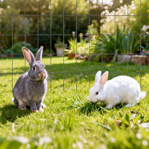 VEVOR Hardware Cloth 36 in x 25 ft, 2 x 3 in Mesh 16 Gauge Galvanized Wire Mesh Roll, Weather-Resistant Vinyl Coated Chicken Wire Fencing, Heavy Duty Welded Garden Plant Fencing for Rabbit Cage Snake - size: 36in*25ft 2in*3in