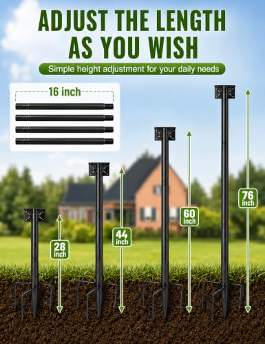 Bird Feeder Pole Kit with Squirrel Baffle, 76 Inch Heavy Duty Bird House Pole, 1-Inch Diameter Metal Bird Feeder Stand with Mounting Plate for Outdoor Smart Bird Feeders - size: 76in With baffle