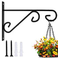 Hanging Plant Bracket, 1 Pack 10-inch Plant Hangers Outdoor Indoor, Rust-Proof Coated Metal Hanging Basket Hook, Decorative Wall Plant Hooks for Plants Flowers Lanterns Bird Feeders - size: 10-Inch 1 Count