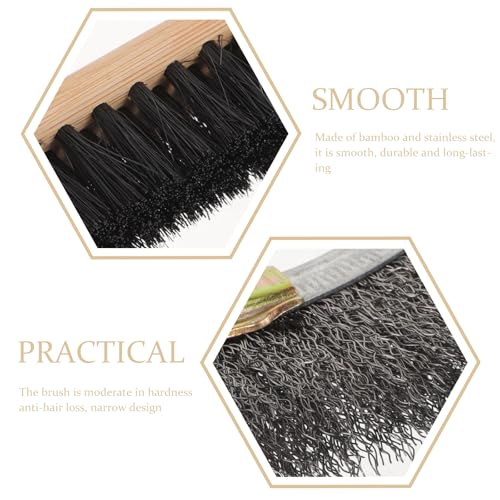 Bird Cage Cleaning Brushes, 3Pcs Bamboo Stainless Steel Narrow Handle Set for Birdcage Cleaning Bird Poop Remover with Hanging Hole
