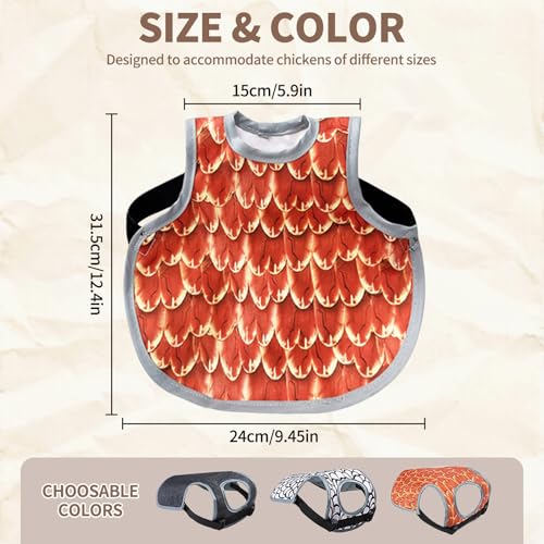 3-Pack Chicken Saddle for Hens, Back Protector Aprons | Adjustable strap design shields hen plumage during mating & flock activity, backyard poultry farm daily accessory