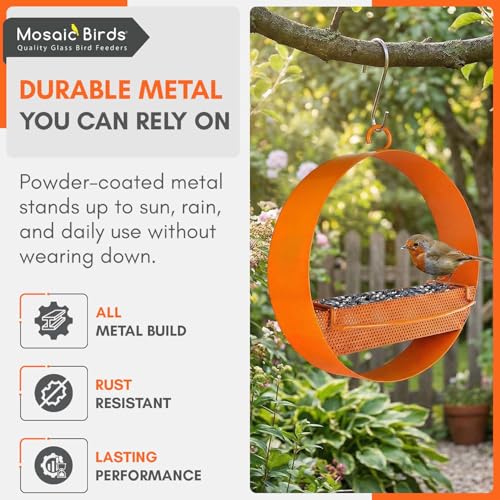 Mosaic Birds Bistro Bird Feeder, Orange, M439-200-O, 1 Piece - color: Orange