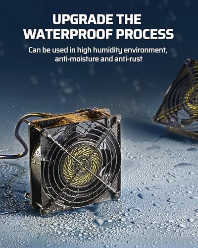 DEWENWILS 2 Pack 120V AC Fan, Waterproof Exhaust Fan 120mm, 13W 2800RPM 60CFM, DIY Cooling Fan for Refrigerator, Computer Case, Compressor Engine, Generator, UL Listed - size: 120mm×25mm, style: 2 pack