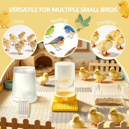 3 Pack 400ml Quail Water Feeder, Feeder Plastic Poultry Ideal for Button Quail, Baby Chicks, Ducks, and Baby Birds, Anti Drowning Design, Easy to Install