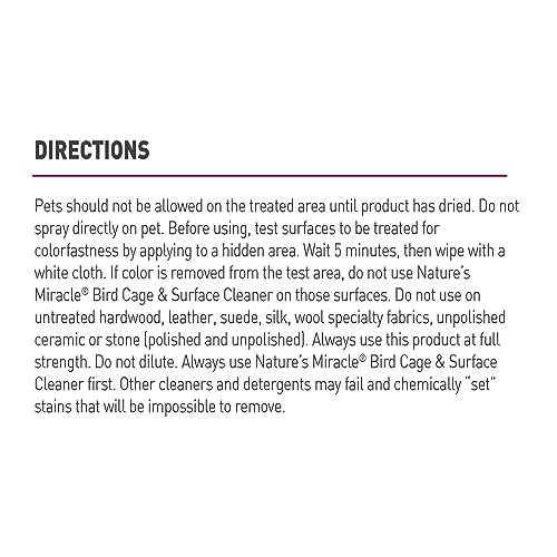 Nature's Miracle Bird Cage & Surface Cleaner,(Pack of 2) - size: 24 Fl Oz (Pack of 2)