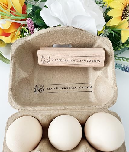 Custom Egg Carton Stamp-Fresh Chicken Eggs Stamp -Please Return Carton Stamp (4"x1" Woodblock Stamp)