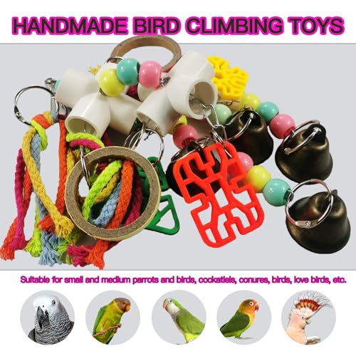 Parrot Toys Hanging Interactive Chew Toys | Bird Toys, Suitable for Small and Medium-Sized Parrots, African Grays, Cockatoos, Cokatoos, Amazon Parrots