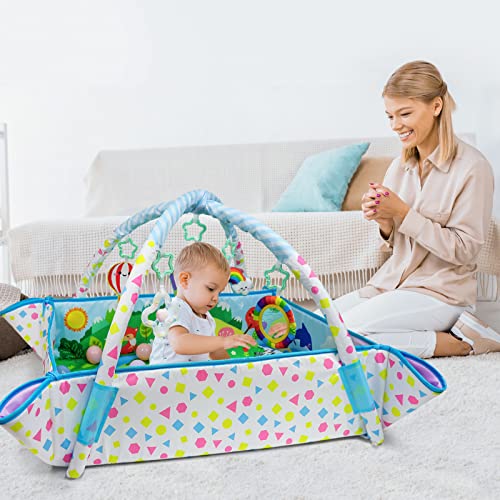 Dr.Rapeti Baby Play Mat, Baby Play Gym, Playmat & Floor Gyms with Ball Pit | 47x40inches Activity Gym Mat, Play Mat with Play Arch, Thick Non Toxic Playmats, Sensory Exploration Motor Skill Development - size: 47*40 Inch