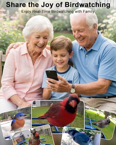 Bird Feeder with Camera Solar Powered : Smart Camera Bird Feeder 2K Live Feed Cam for Outdoor Backyard - Ai Identify Auto Capture Videos Pictures, Gifts for Birdlover Mom Dad, 2.4GHz WiFi - color: Blue