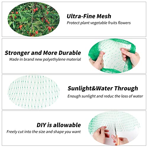 Kikhope Bird Netting, 13x20 ft Garden Mesh Net for Plants and Vegetables | Anti Bird Netting, Bird Barrier, Garden Plant Netting for Protecting Vegetables Plants and Fruit Trees from Birds and Animals - size: 13x20 ft