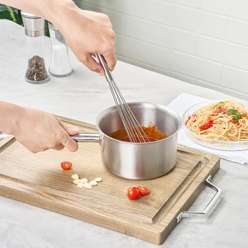 Restaurantware 12.5 in Stainless Steel Ball Whisk with Silicone Tips - German Standard Sauce & Gravy Whisk, Non-Scratch, Dishwasher Safe - Non-Stick Silicone Ball Whisk for Baking - color: Ball Whisk with Silicone Tips, size: 12 1/2"