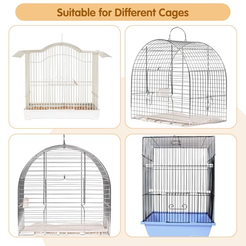 Bird Cage Cover, 60-118'' Large, 31.5'' H Adjustable Nylon Mesh Net, Soft Airy, White, Starry Sky Pattern, Drawstring, Breathable, Hand Wash Only - color: White, size: Large