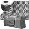 8x16 Black & Gray RV Mat with Carry Bag – Extra Thick 5mm Recycled Poly Rug – Waterproof, Reversible, Heavy-Duty – Premium Outdoor Rug for Campsite, Patio, Beach (8' x 16', Black) - color: Black Diamond, style: 8' x 16'