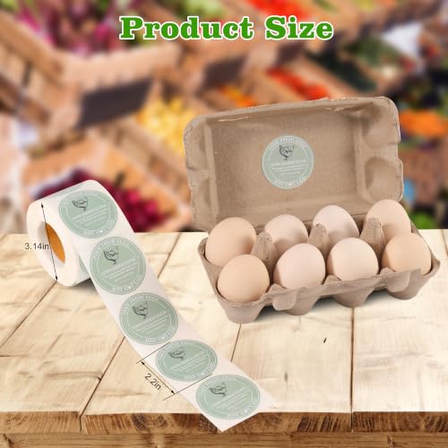 500 Pcs Egg Carton Stickers 2 inch Farm Fresh Unwashed Eggs Labels with Collected Date,Self Adhesive Packaging Stickers for Chicken - style: Farm Fresh Eggs Stickers