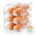 SMRCAD 36-Egg Dispenser with Silicone Bumpers, Auto-Rolling, Stackable | BPA-free food-grade PET | Stackable with lid | Built-in handle | Fits Large to Jumbo Eggs | Hand wash only - size: 3 Layer Holder 36 Eggs (M SIZE)