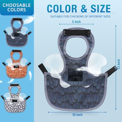 Chicken Saddle with Wing Protector - Chicken Aprons & Vest Jacket for Hens | Chicken Saddles for Hens With Adjustable Straps (Black, Yellow, White)