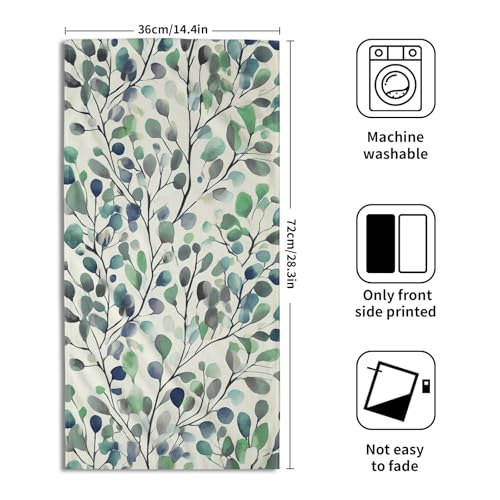 Leaves Floral Hand Towels 14x28 Inch Grey Green Boho Floral Absorbent Microfiber Soft Dish Washing Cloth Face Tea Towels for Home Hotel Gym Laundry Room Kitchen Bathroom Decor - color: Grey Green Leaves Floral