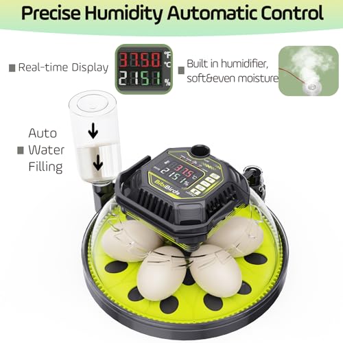 Egg Incubators for Hatching Eggs, Temperature Humidity Control | Automatic Egg Turning, Atomizer Humidification, Built-in Egg Candler, incubating chicken/duck/goose/quail/parrot eggs - size: 18 Egg